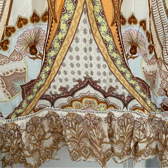 ANTHROPOLOGIE Farm Rio V Neck Flutter Sleeve Dress - Picture 4 of 15